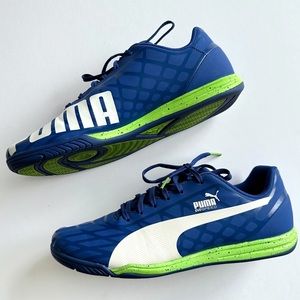 Puma Mens Green Blue evoSPEED sneakers 8.5